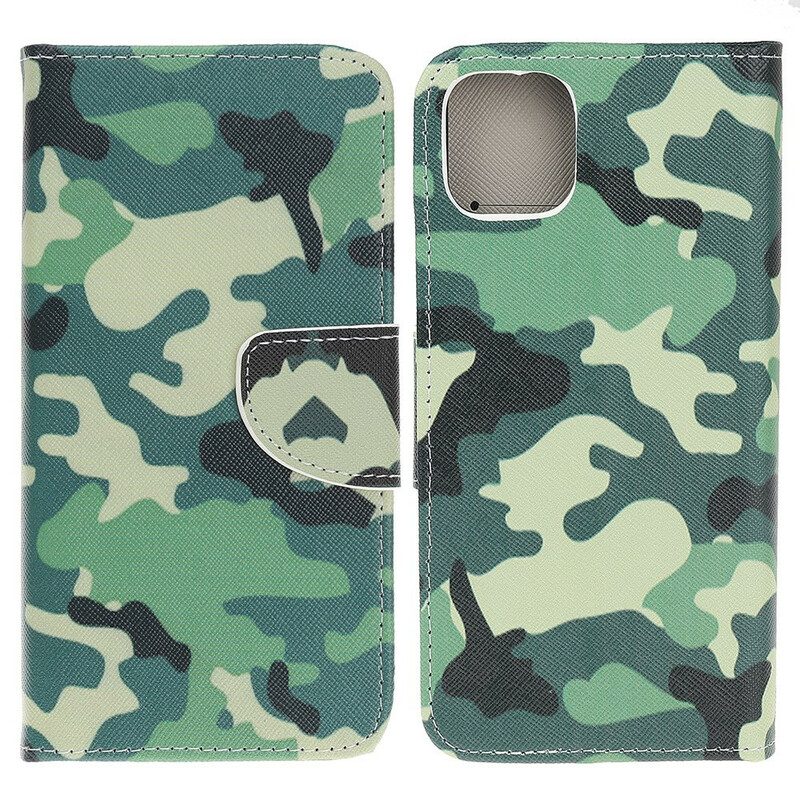 Custodia in pelle iPhone 13 Pro Camuffamento Militare