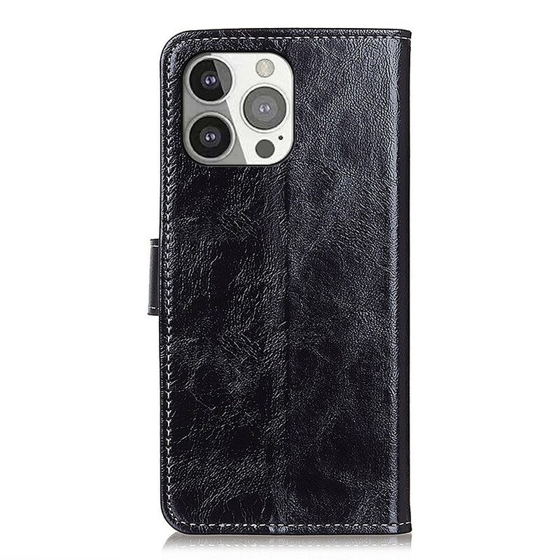 Custodia in pelle iPhone 13 Pro Cuciture Lucide Ea Vista