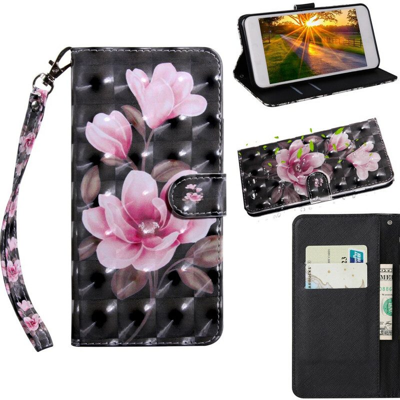 Custodia in pelle iPhone 13 Pro Fiore Punto Luce Fiori