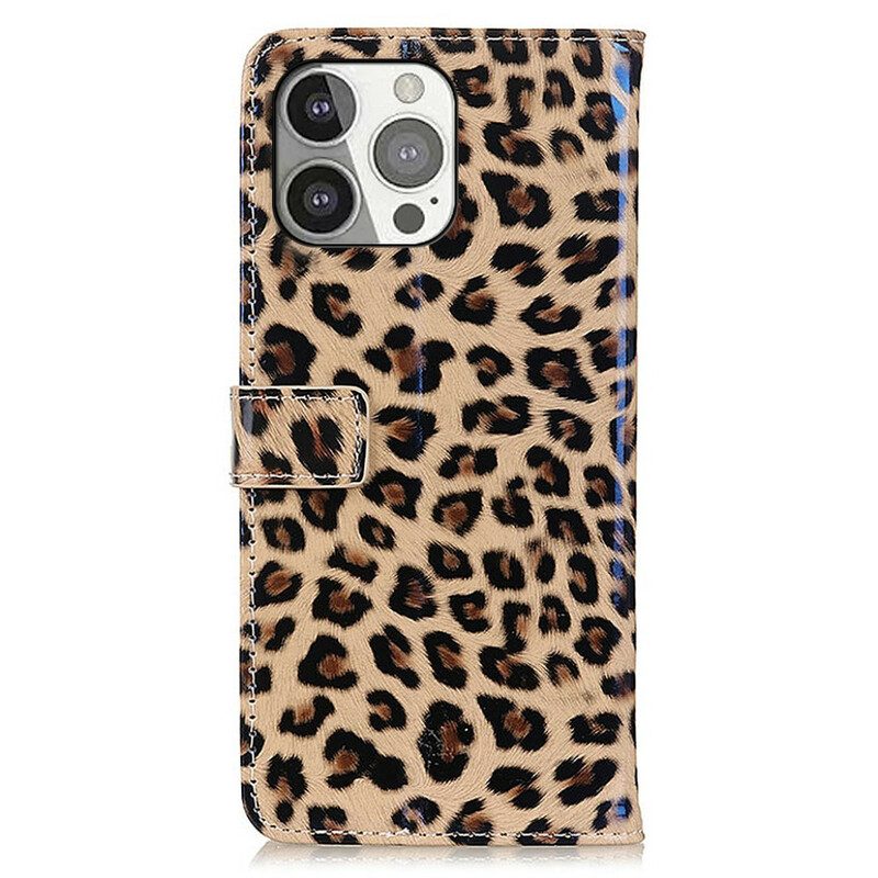 Custodia in pelle iPhone 13 Pro Leopardo