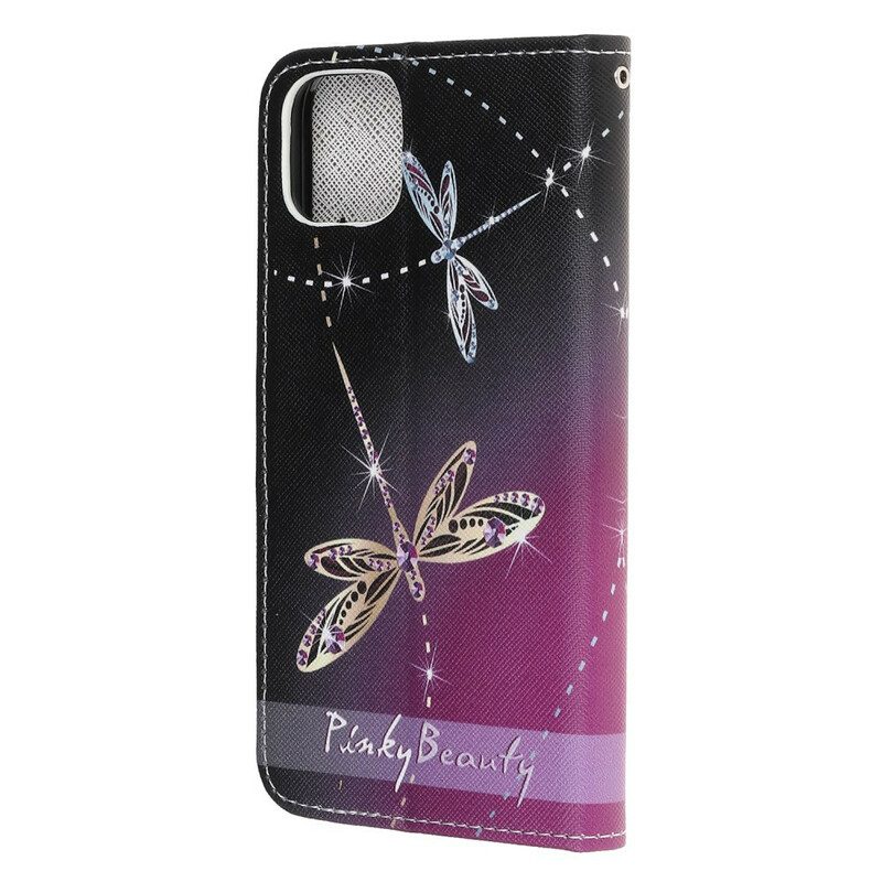 Custodia in pelle iPhone 13 Pro Libellule Strappy