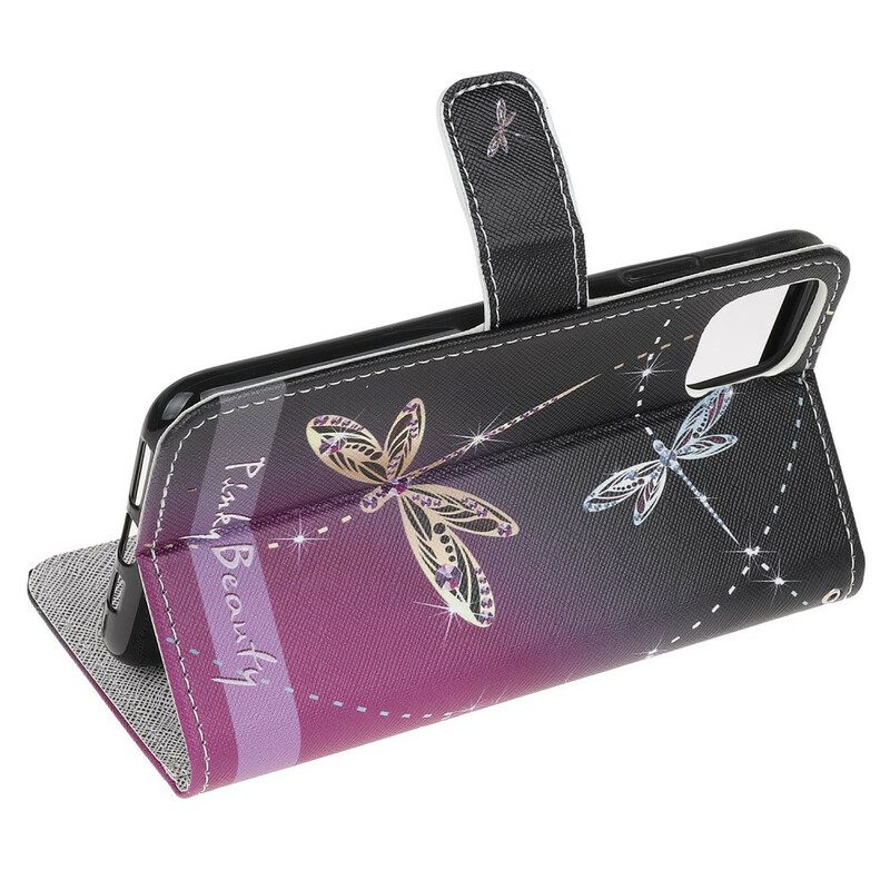 Custodia in pelle iPhone 13 Pro Libellule Strappy