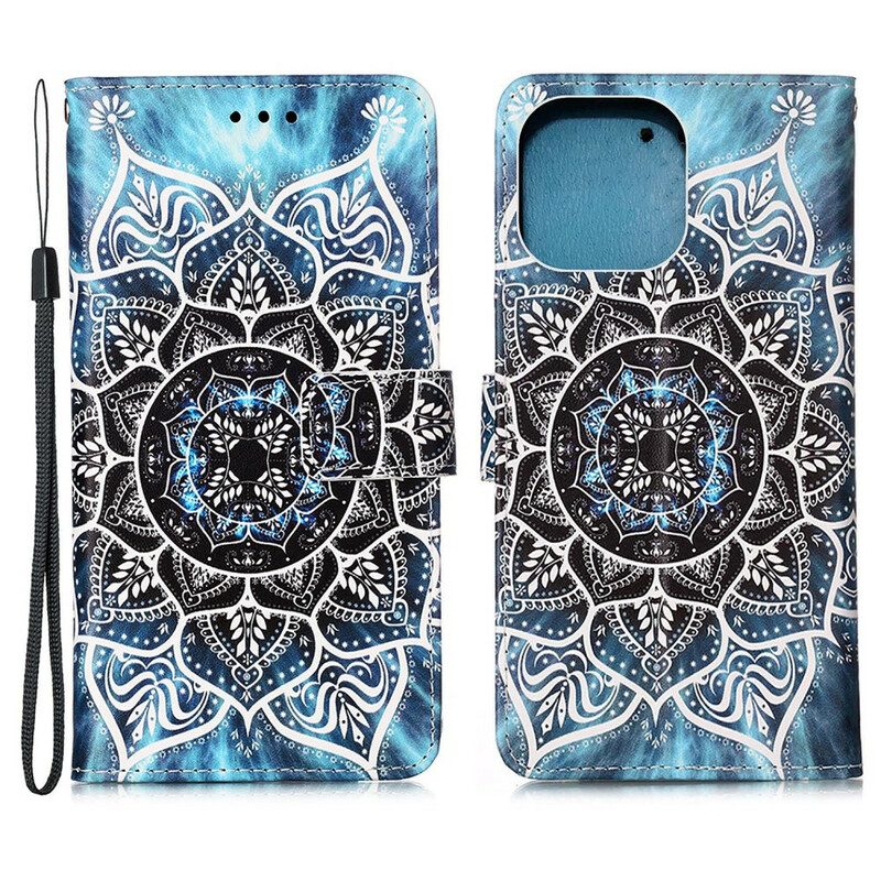 Custodia in pelle iPhone 13 Pro Mandala Nel Cielo