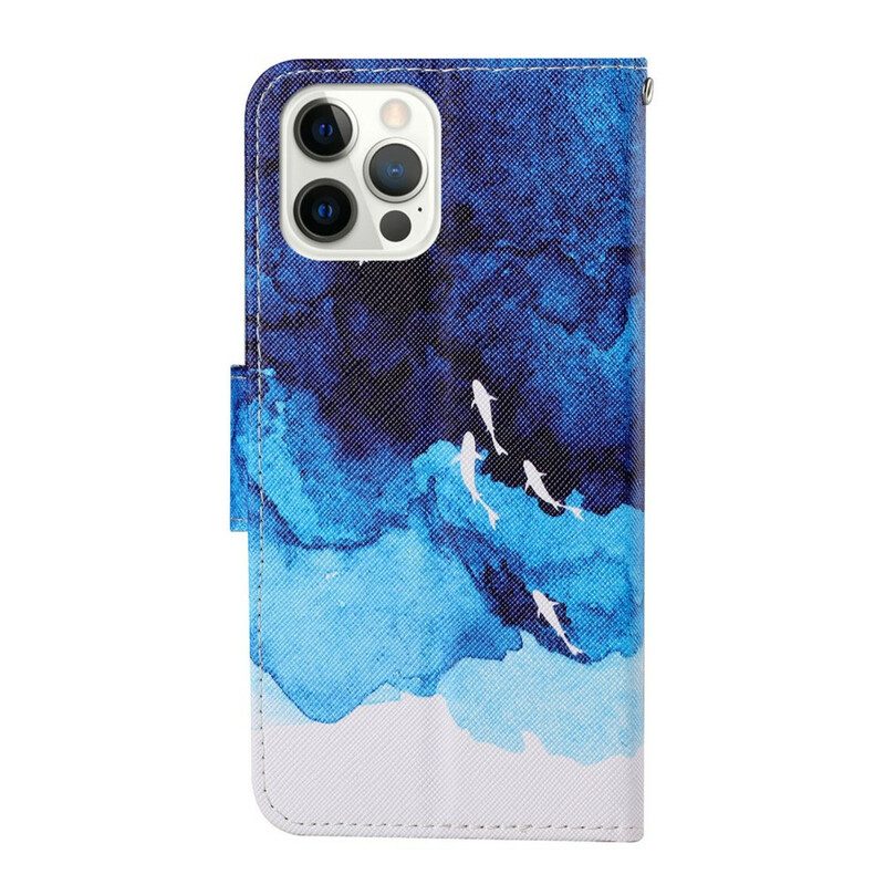 Custodia in pelle iPhone 13 Pro Mare Con Perizoma