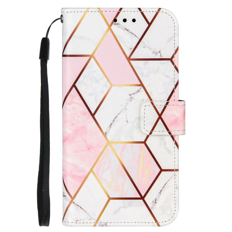 Custodia in pelle iPhone 13 Pro Marmo Geometrico