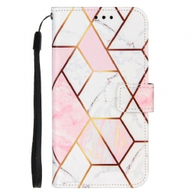 Custodia in pelle iPhone 13 Pro Marmo Geometrico