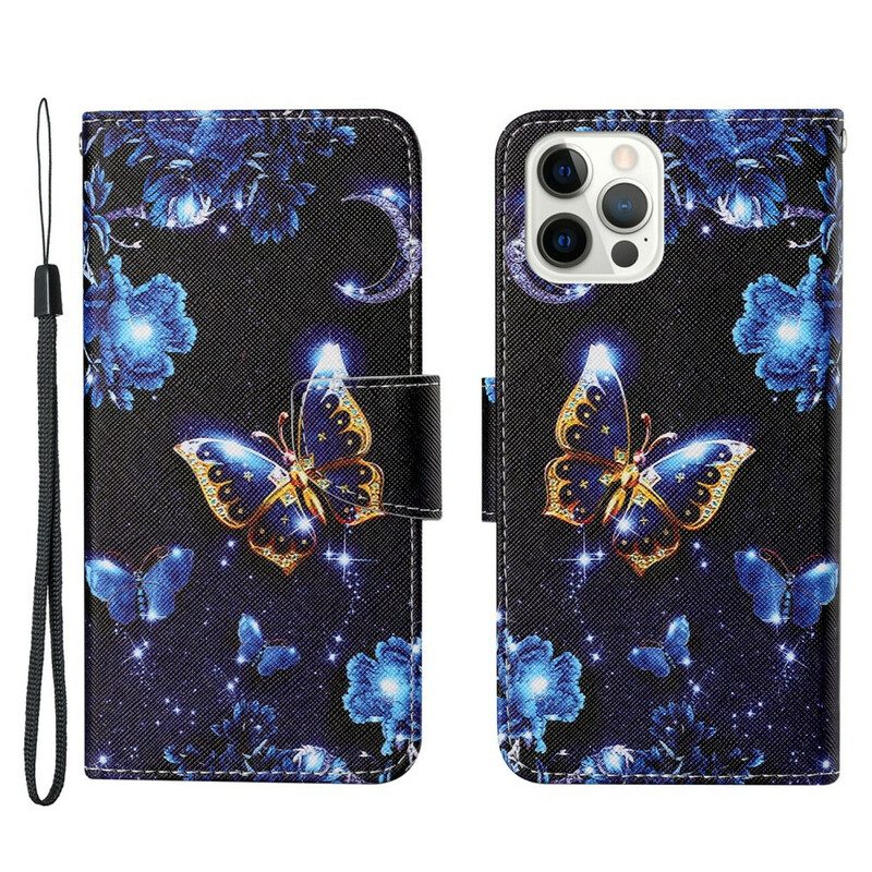 Custodia in pelle iPhone 13 Pro Preziose Perizoma Farfalle