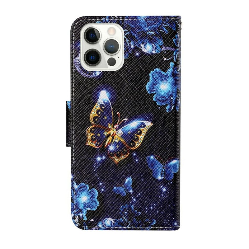 Custodia in pelle iPhone 13 Pro Preziose Perizoma Farfalle