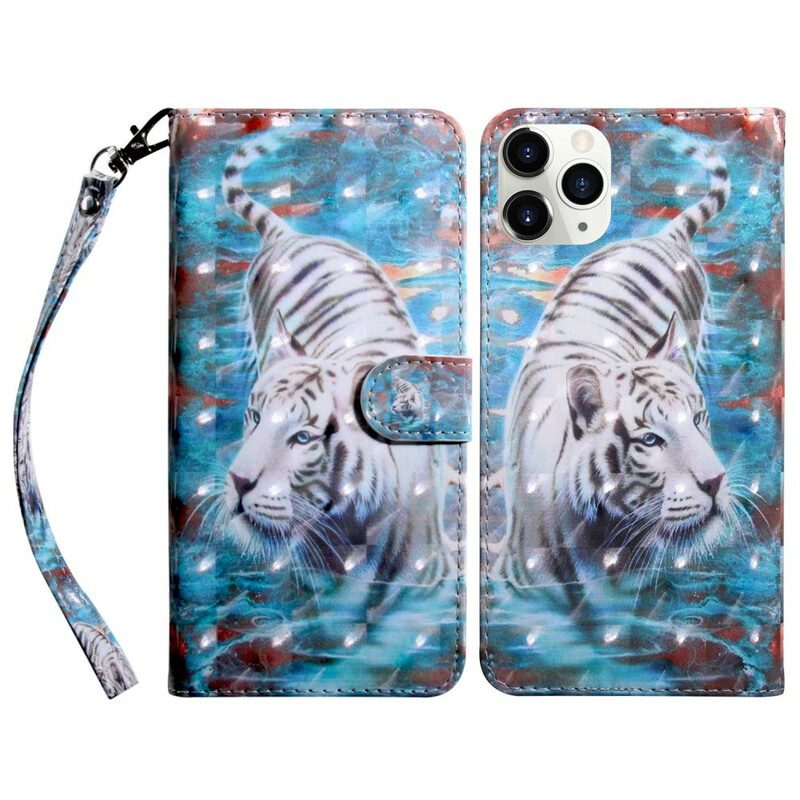 Custodia in pelle iPhone 13 Pro Punto Luminoso Lucien La Tigre