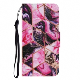 Custodia in pelle iPhone 13 Pro Stile Geometrico In Marmo