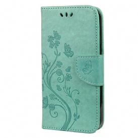 Custodia in pelle iPhone 13 Pro Strappy Floreale