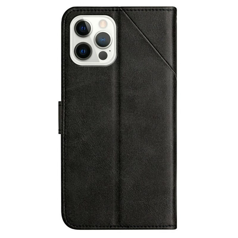 Custodia in pelle iPhone 13 Pro Strappy Stile Geometrico In Pelle