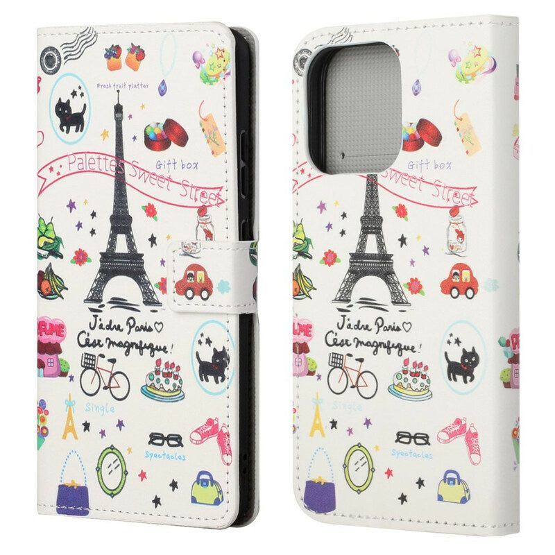 Folio Cover iPhone 13 Pro Amo Parigi