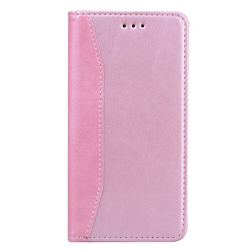 Folio Cover iPhone 13 Pro Custodia in pelle Effetto Pelle Business Bicolore