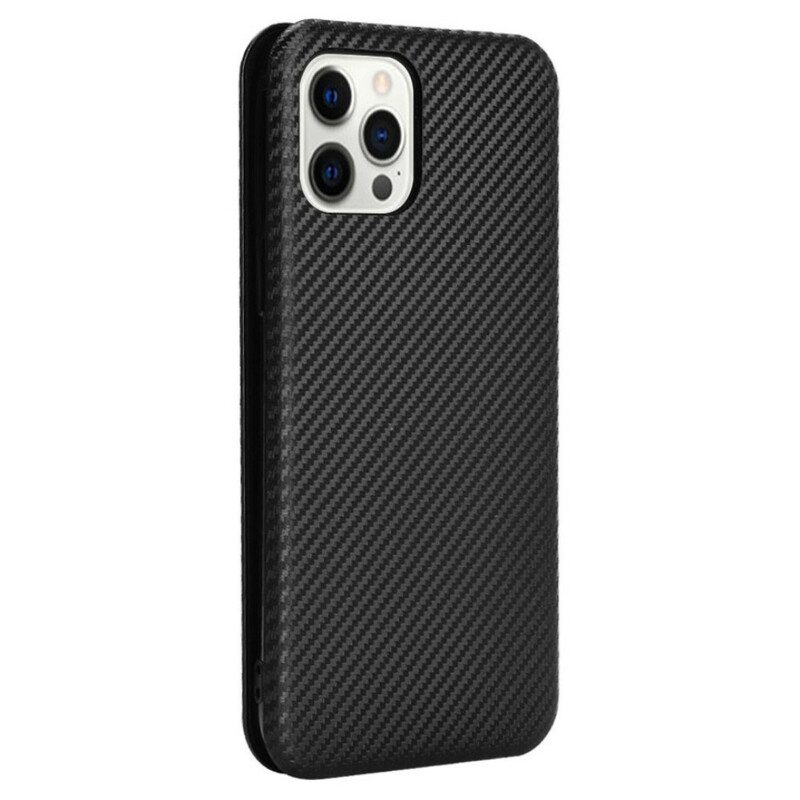 Folio Cover iPhone 13 Pro Custodia in pelle Fibra Di Carbonio