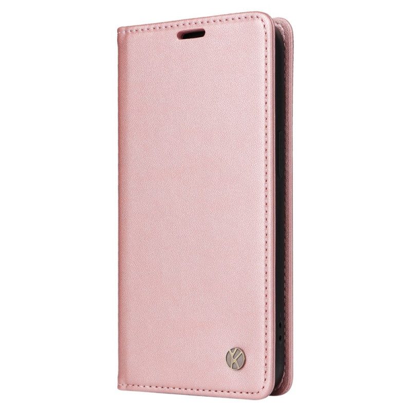 Folio Cover iPhone 13 Pro Custodia in pelle Rivetto In Pelle Yikatu