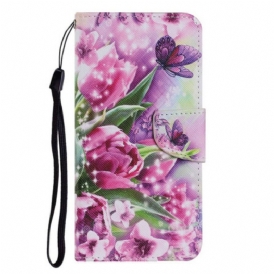 Folio Cover iPhone 13 Pro Farfalle E Tulipani