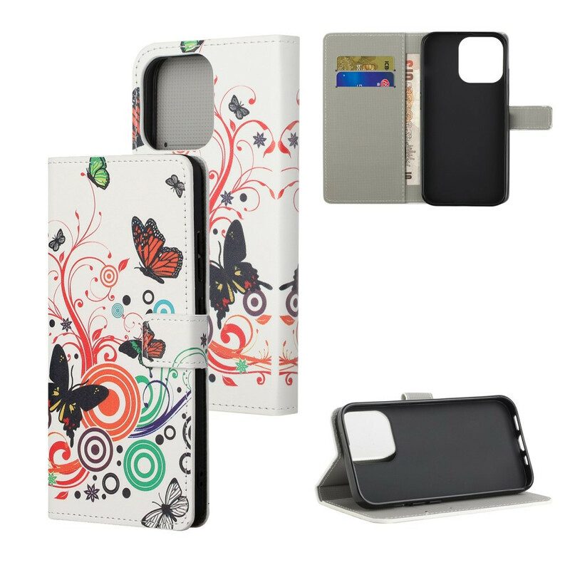 Folio Cover iPhone 13 Pro Farfalle Pazze