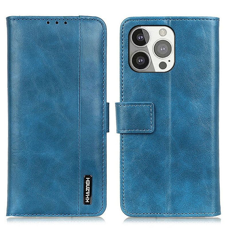 Folio Cover iPhone 13 Pro Khazneh Eleganza In Pelle