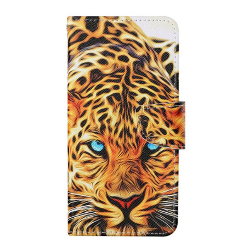 Folio Cover iPhone 13 Pro Tigre Con Cordino