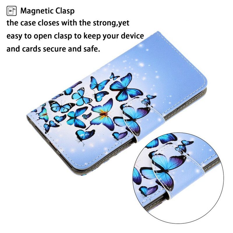 Folio Cover iPhone 13 Pro Variazioni Cinturino Farfalle