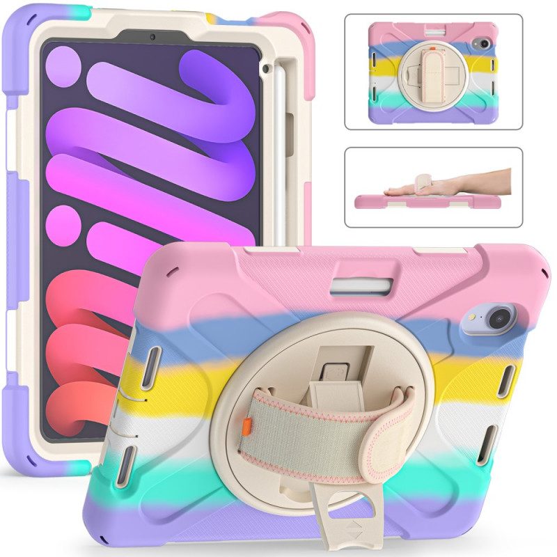 Cover iPad Mini 6 (2021) Supporto Vivavoce E Cinturino Colorato