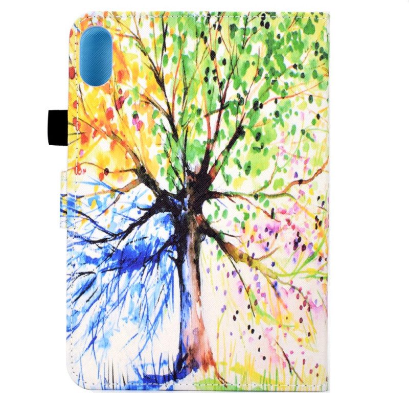 Custodia in pelle iPad Mini 6 (2021) Albero Dell'acquerello