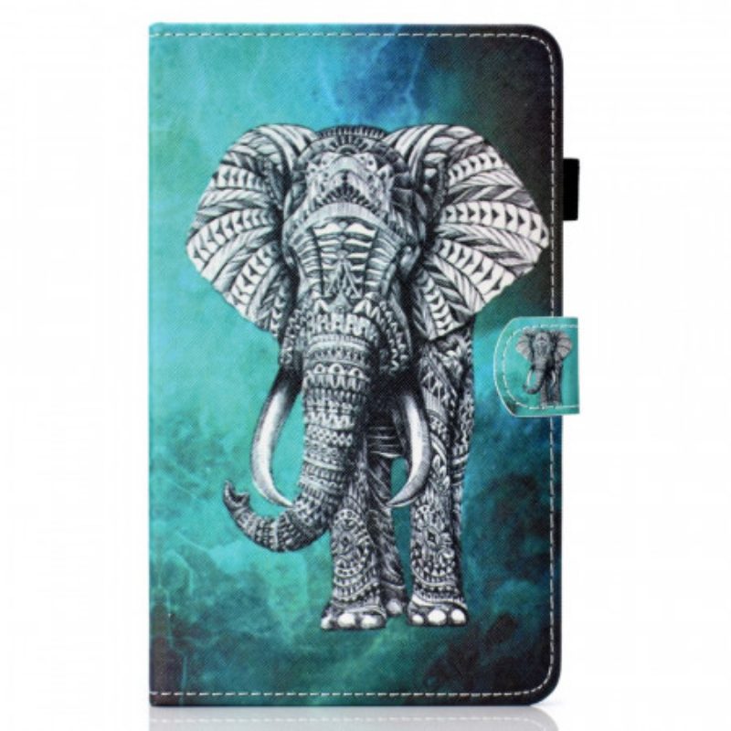 Custodia in pelle iPad Mini 6 (2021) Elefante Tribale