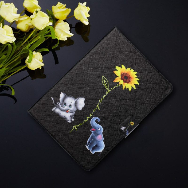 Custodia in pelle iPad Mini 6 (2021) Elefanti Girasole