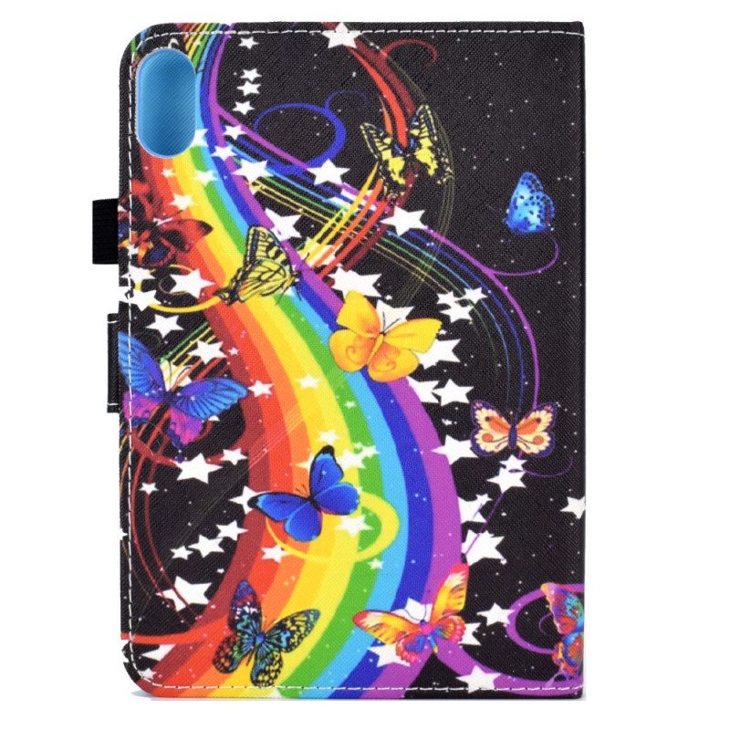 Custodia in pelle iPad Mini 6 (2021) Farfalle Arcobaleno