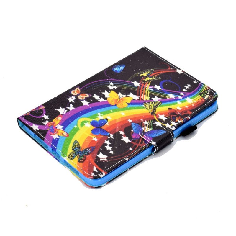 Custodia in pelle iPad Mini 6 (2021) Farfalle Arcobaleno