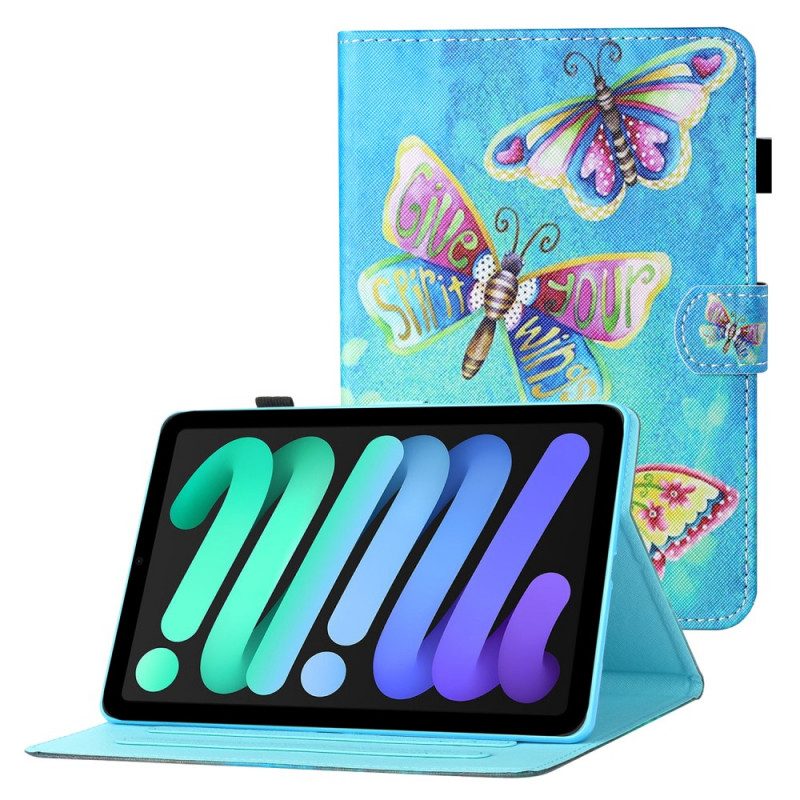 Custodia in pelle iPad Mini 6 (2021) Farfalle Multicolori