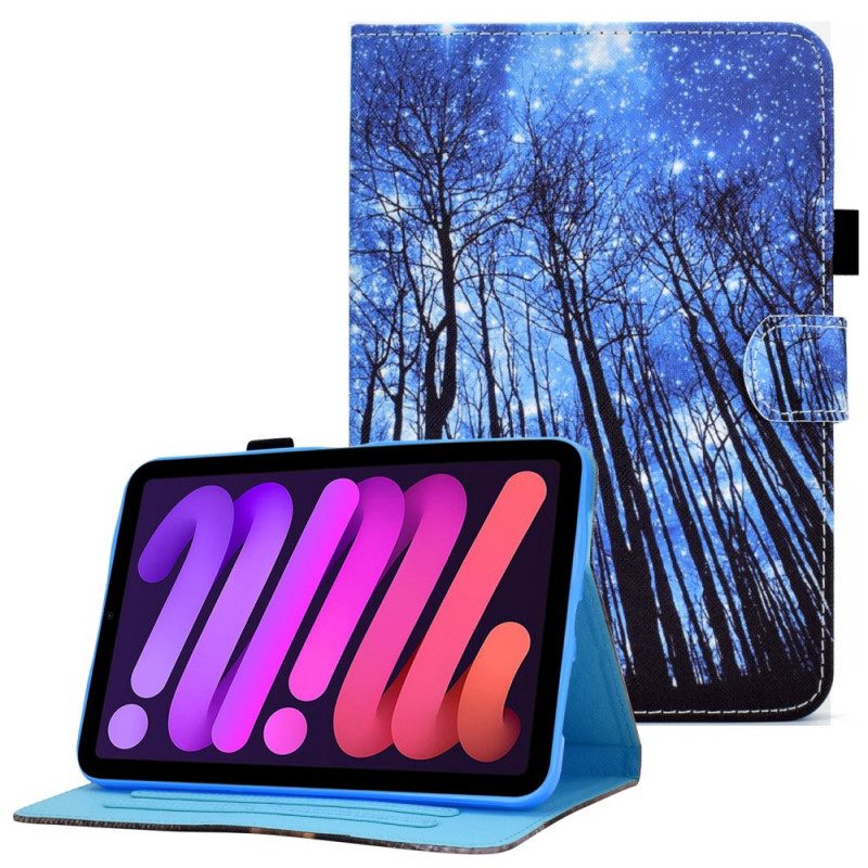 Custodia in pelle iPad Mini 6 (2021) Foresta Di Notte