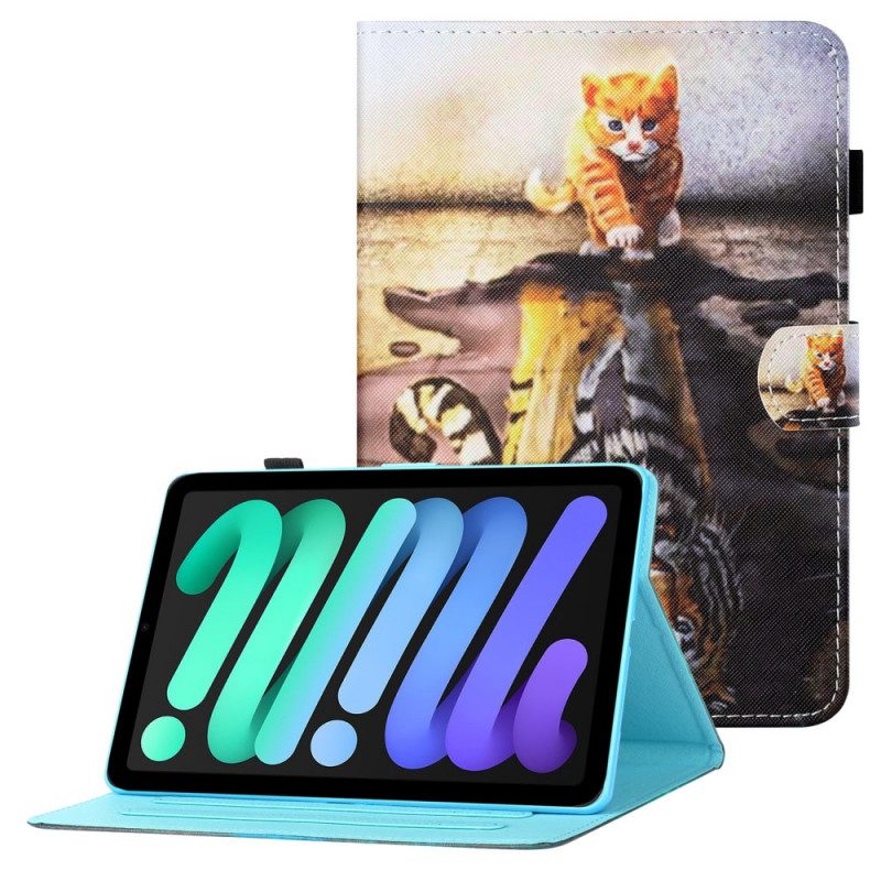 Custodia in pelle iPad Mini 6 (2021) Gattino Arte