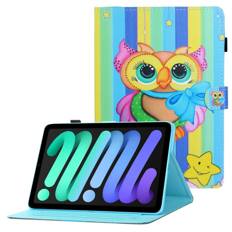 Custodia in pelle iPad Mini 6 (2021) Gufo Multicolore