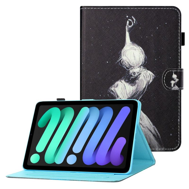 Custodia in pelle iPad Mini 6 (2021) Ragazza Arte