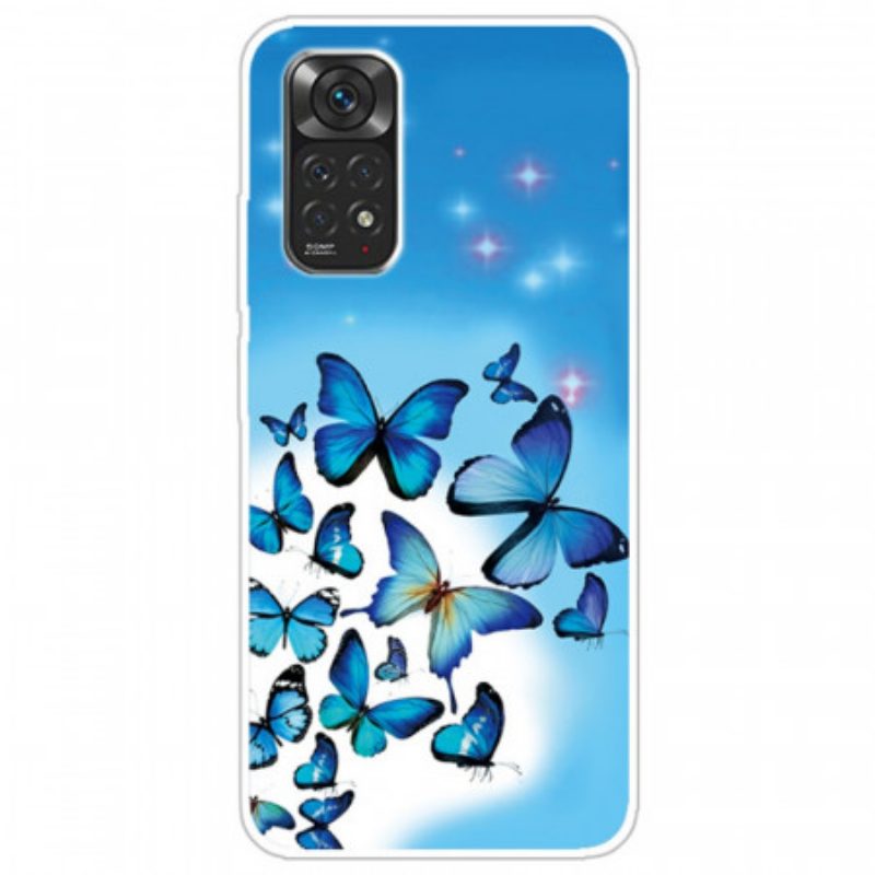 Cover Xiaomi Redmi Note 11 Pro / 11 Pro 5G Farfalle Blu