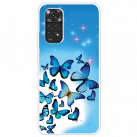 Cover Xiaomi Redmi Note 11 Pro / 11 Pro 5G Farfalle Blu