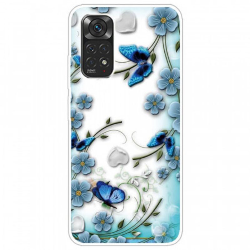 Cover Xiaomi Redmi Note 11 Pro / 11 Pro 5G Farfalle E Fiori Retrò