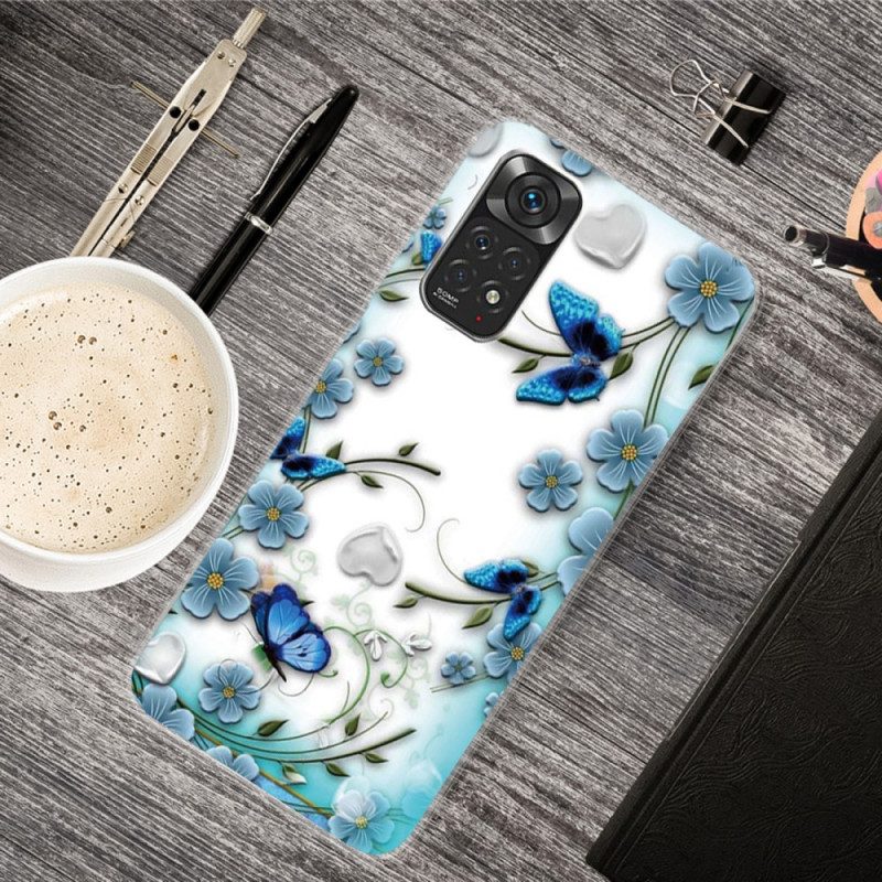 Cover Xiaomi Redmi Note 11 Pro / 11 Pro 5G Farfalle E Fiori Retrò