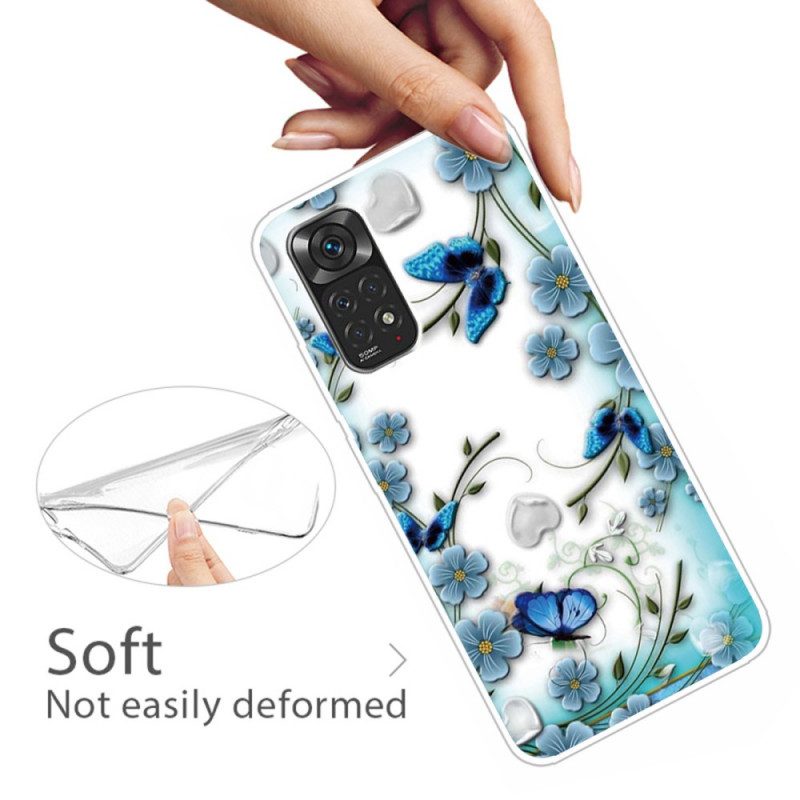 Cover Xiaomi Redmi Note 11 Pro / 11 Pro 5G Farfalle E Fiori Retrò