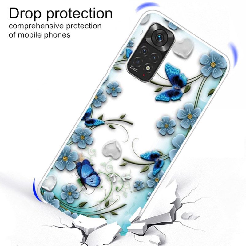 Cover Xiaomi Redmi Note 11 Pro / 11 Pro 5G Farfalle E Fiori Retrò