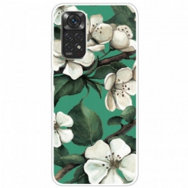 Cover Xiaomi Redmi Note 11 Pro / 11 Pro 5G Fiori Bianchi