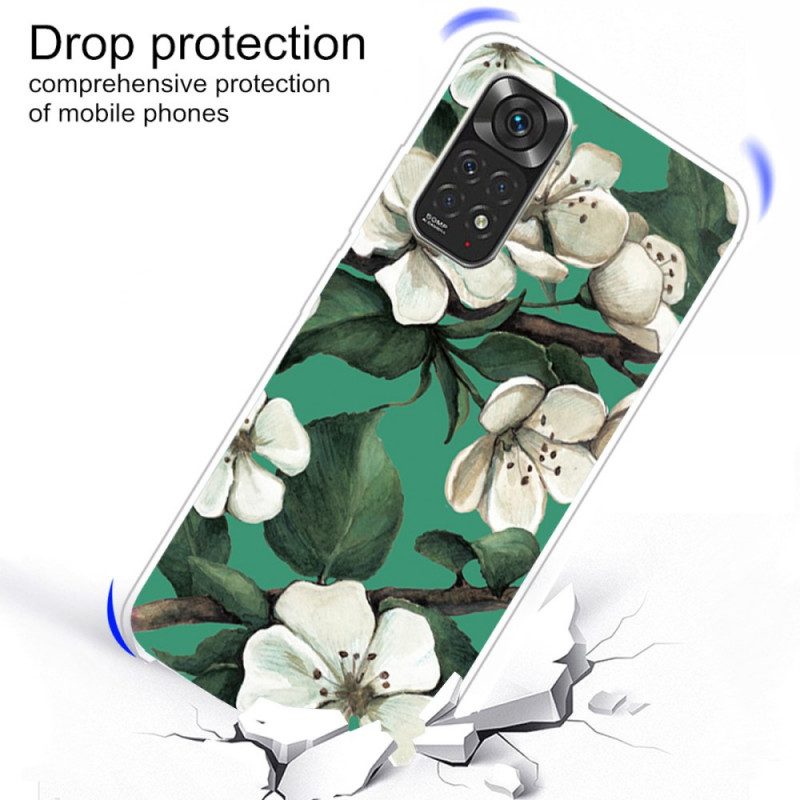 Cover Xiaomi Redmi Note 11 Pro / 11 Pro 5G Fiori Bianchi