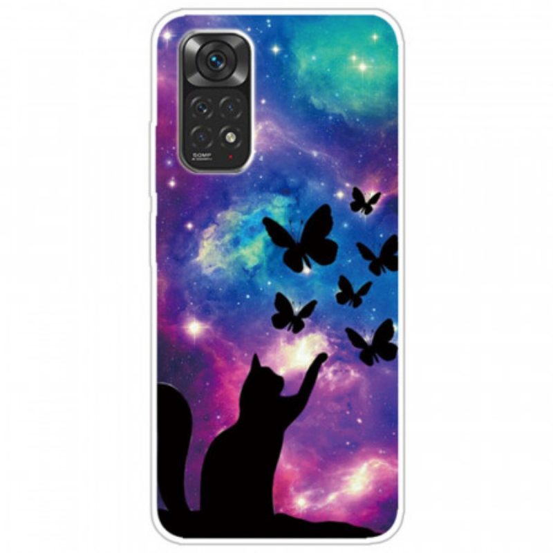 Cover Xiaomi Redmi Note 11 Pro / 11 Pro 5G Gatto E Farfalle Nello Spazio