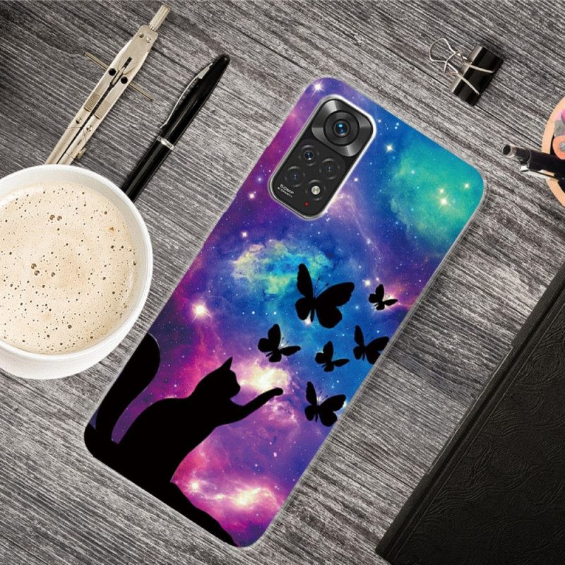 Cover Xiaomi Redmi Note 11 Pro / 11 Pro 5G Gatto E Farfalle Nello Spazio