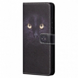 Custodia A Portafoglio Xiaomi Redmi Note 11 Pro / 11 Pro 5G Strappy Occhi Di Gatto Nero