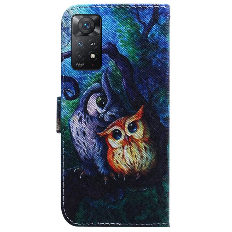 Custodia in pelle Xiaomi Redmi Note 11 Pro / 11 Pro 5G Dipinto Di Gufi