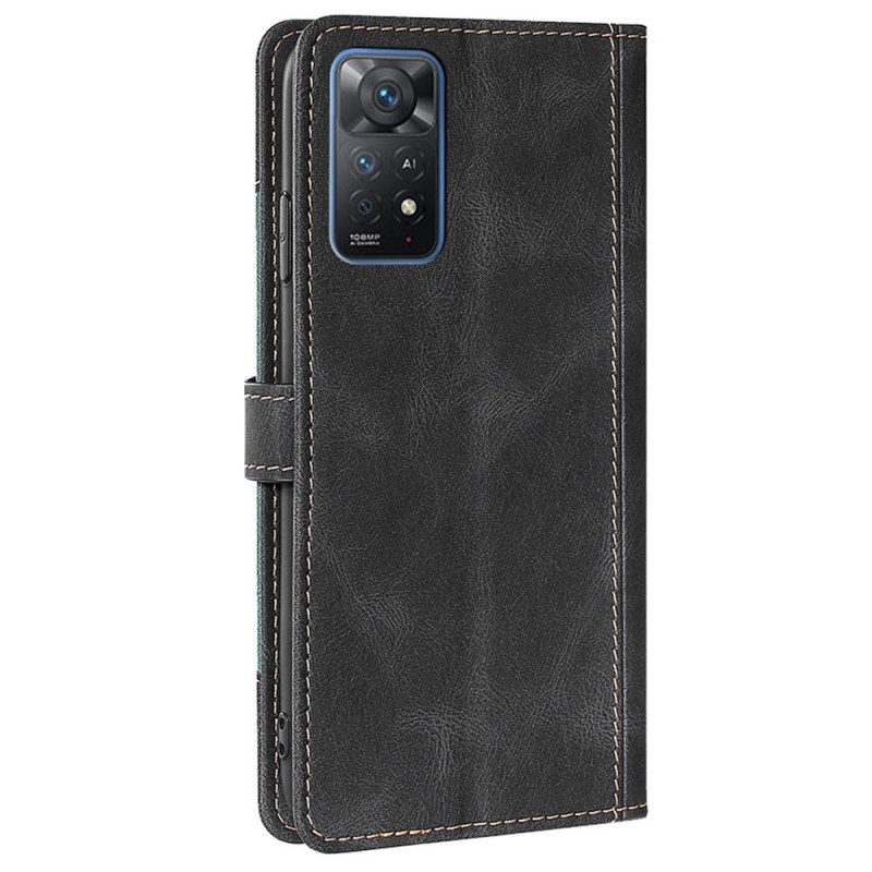 Custodia in pelle Xiaomi Redmi Note 11 Pro / 11 Pro 5G Ecopelle Bicolore Elegante