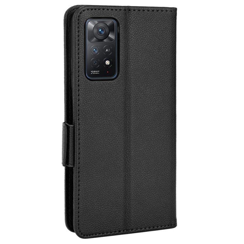 Custodia in pelle Xiaomi Redmi Note 11 Pro / 11 Pro 5G Ecopelle Litchi